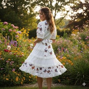 Jessakae Flutter Dress Butteryfly puff sleeve tiered cottage core prairie